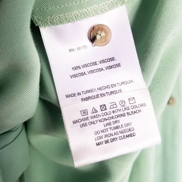 Maeve Anthropologie Sandbridge Pistachio Green Tie Front Button Down Shirt S $88 - Picture 7 of 15